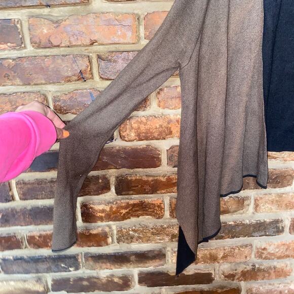 Romeo & Juliet Couture Brown Black Draped Open  Cardigan Sweater Size Medium - Picture 2 of 5